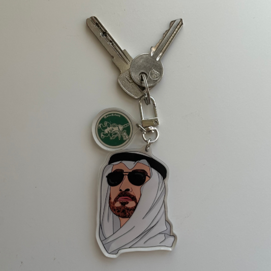 A stylish and durable keychain made of acrylic, perfect for keys, bags, and accessories.
