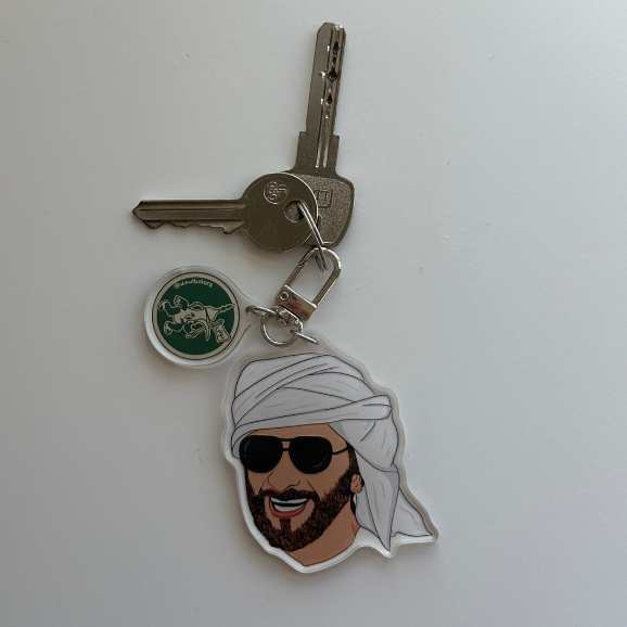 A stylish and durable keychain made of acrylic, perfect for keys, bags, and accessories.